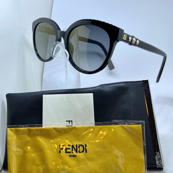 Fendi FF0268FS FF/0268/F/S 807FQ Black Cat Eye Sunglasses - Picture 2 of 3
